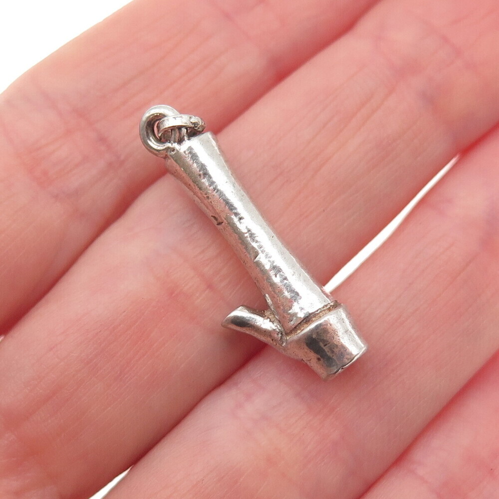 925 Sterling Silver Vintage Smoking Pipe 3D Charm Pendant